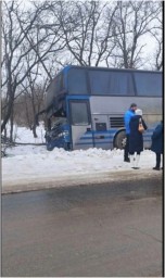 В районе н.п. Мануйловка автобус попал в ДТП