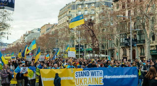 Мітинг в Барселоні: активісти виступають за продовження війни, але не хочуть служити в ЗСУ Мітинг в Барселоні: активісти виступають за продовження війни, але не хочуть служити в ЗСУ