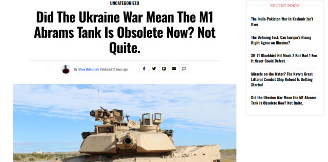 Танки Abrams демонструють низьку ефективність в Україні через тактичні помилки командування - ЗМІ Танки Abrams демонструють низьку ефективність в Україні через тактичні помилки командування - ЗМІ