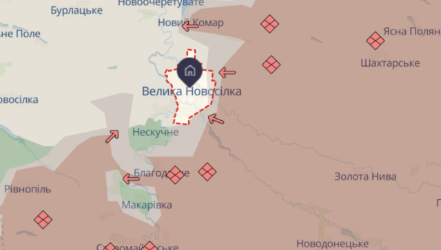 Велика Новосілка в Донецькій області знаходиться на межі оточення окупаційними військами