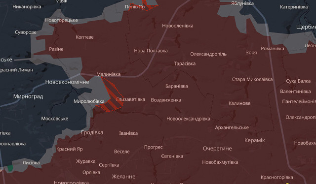 РФ захопила нові позиції у шести селах Донецької області - DeepState РФ захопила нові позиції у шести селах Донецької області - DeepState