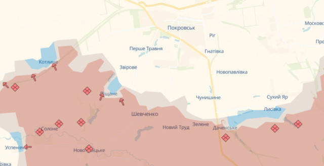 Відстань від Покровська до лінії фронту становить менше двох кілометрів