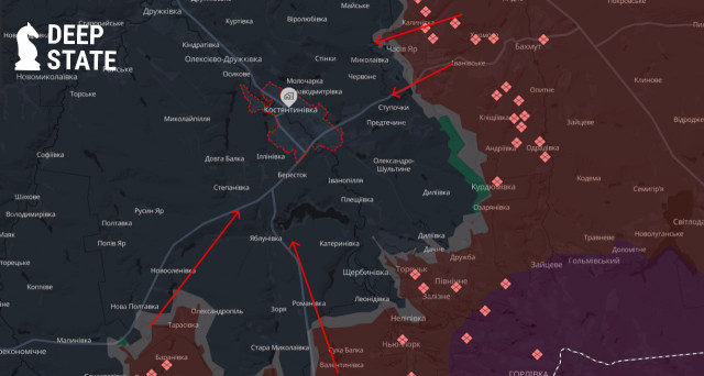 Ворог нарощує наступальні дії та змінює тактику в районі Костянтинівки — DeepState