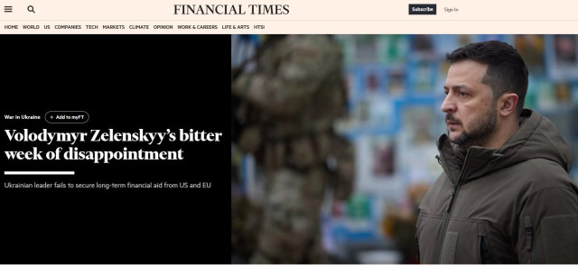 Володимир Зеленський в боротьбі за фінансування України - Financial Times