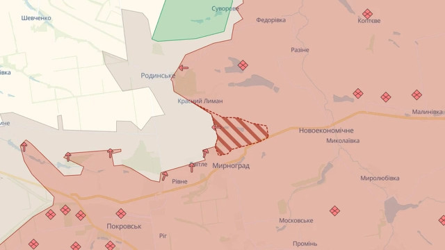 Російські війська просунулися біля Платонівки та у Мирнограді - DeepState Російські війська просунулися біля Платонівки та у Мирнограді - DeepState