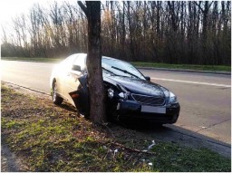 В Донецке погиб водитель автомобиля, врезавшегося в дерево