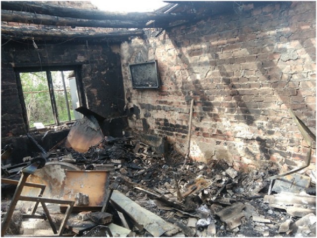 В Луганске  ночью сгорел дачный дом