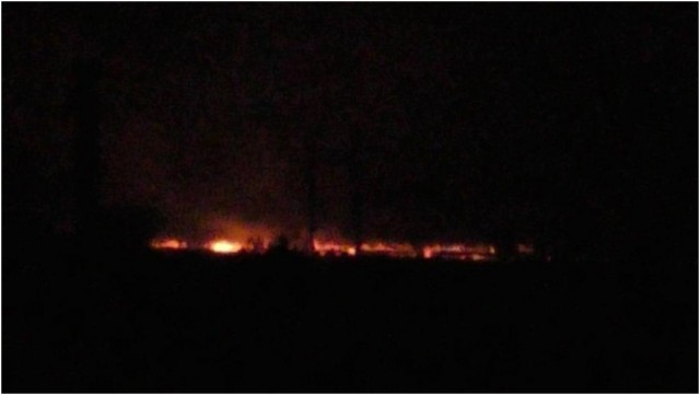 В районе Горловки и Дебальцево зафиксирован сильный пожар